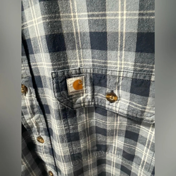 CARHARTT ORIGINAL FIT SHORT SLEEVE PLAID SHIRT, Size L, Very Good Condition - Picture 5 of 7